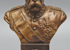 Настольный бюст польского маршала Юзефа Клеменса Пилсудского, скульптор Витольд Белинский, бронза, Европа, 1920-30 гг.