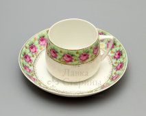 Фарфоровая чайная пара «Розовые розы», Вербилки, 1927-32 гг.