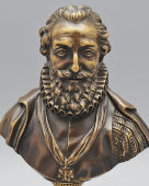 Настольный бюст короля Франции Генриха IV, бронза, мрамор, Европа, 1-я пол. 20 в.