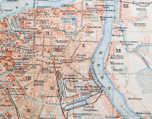 Дореволюционный план Санкт-Петербурга в раме, Тов-во Просвещение, Санкт-Петербург, 1900-е
