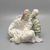 Авторская фарфоровая скульптура «Сидящие узбеки», автор Максимченко Н. А., Рига, 1958-59 гг.