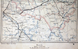 Карта Владимирской губернии Российской империи, бумага, багет, к. 19 в., н. 20 в.
