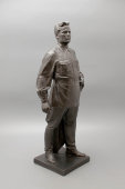 Советская агитационная скульптура «Киров С. М.», силумин, скульптор Арапов Г. Е., СССР, 1960-е
