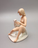 Фарфоровая статуэтка «Девушка с ланью», Европа, 1950-60 гг.