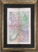 Схематический старый план карта г. Москвы, бумага, багет, стекло, 1923 г.