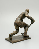 Советская спортивная скульптура «Хоккеист», бронза, СССР, 1990-е