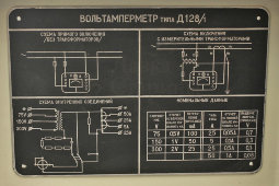 Советский вольтамперметр типа Д128/1 для сетей 500Hz, СССР, 1966 г.