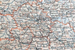 Дореволюционная карта в раме «Центральная Россия», Тов-во Просвещение, Санкт-Петербург, 1900-е