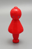 Советская детская игрушка «Девочка в красном платье», пластмасса, 1970-80 гг.
