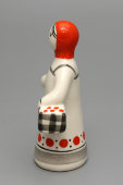 Cтатуэтка «Машенька» (Девочка с лукошком, красная шапочка), скульптор Квитницкая Н., Гжель, 1950-60 гг.