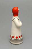 Cтатуэтка «Машенька» (Девочка с лукошком, красная шапочка), скульптор Квитницкая Н., Гжель, 1950-60 гг.