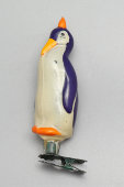 Советская ёлочная игрушка «Пингвин», стекло, Москва, 1950-60 гг.