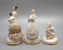 Комплект статуэток, триптих «Три брата» по сказке «Царевна-лягушка», скульптор Лотов Н. А., Вербилки, 1950-60 гг.