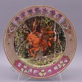 Старая тарелка «Русский стиль» по рисунку Билибина, фарфор