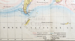Старинная карта морских течений мира, карт. зав. Я. М. Лапинера, Россия, к. 19, н. 20 вв.