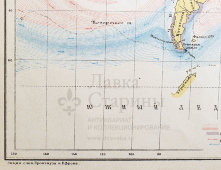 Старинная карта морских течений мира, карт. зав. Я. М. Лапинера, Россия, к. 19, н. 20 вв.