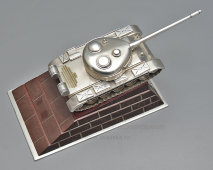 Подарок советскому военному, масштабная модель-макет «Танк Т-55», алюминий, карболит, СССР, 1970-80 гг.