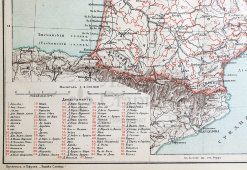 Старинная карта «Франция», кон. 19, нач. 20 вв.