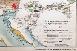 Старинная карта «Австрийский рейхсрат в 1897 г.», карт. зав. Я. М. Лапинера, Россия, к. 19 в.