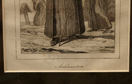 Старинная гравюра «Архимандрит», паспарту, багет, Европа, 19 в.