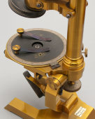 Старинный микроскоп в футляре с набором объективов, Европа, к. 19, н. 20 в.