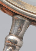 Старинная лупа, увеличительное стекло в серебряной оправе с ручкой, Европа, нач. 20 в.
