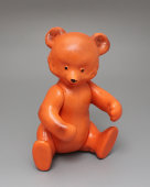 Советская игрушка «Медведь Потапыч» на резинках, целлулоид, Охтинский химкомбинат, 1950-е