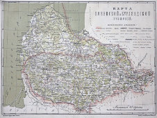 Старинная карта «Ковенская и Курляндская губернии»