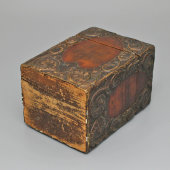 Старинная деревянная шкатулка для карточных колод «Сердце», Россия, н. 20 в.