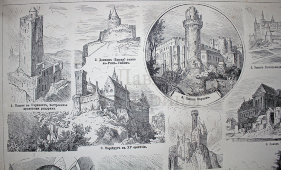 Старинная гравюра «Замки»