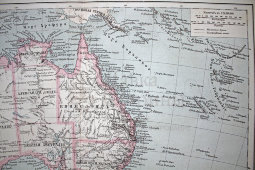 Старинная карта «Австралия и Полинезия»