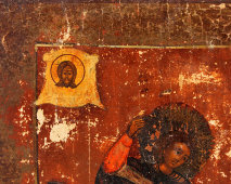 Старинная икона «Святой Георгий Победоносец», Владимирские земли, с. Холуй, к. 19 в.