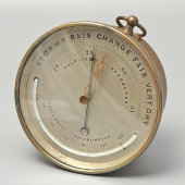 Старинный морской голостерический барометр с термометром для яхты или корабля, погодник «Barometer Holosteric Phbn», Англия, кон. 19 в.