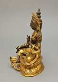Старинная бронзовая статуэтка богини «Зеленая Тара», Китай, 17-18 века