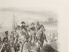 Старинная гравюра «Битва под Фридландом», Франция, 1807 год