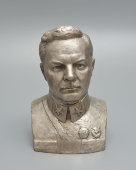 Настольный кабинетный бюст «К. Е. Ворошилов», скульптор Н. Баганов, силумин, СССР, 1979 г.