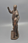 Большая интерьерная скульптура «Строители» (Строитель и пионер), бронза, СССР, 1957 г.