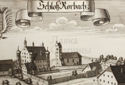 Старинная гравюра «Корбах», Германия