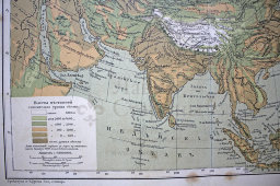 Старинная карта «Физическая карта Азии»