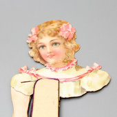 Старинная бумажная игрушка, закладка для книг «Девушка в бальном платье», Европа, к. 19, н. 20 в.