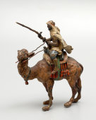 Антикварная статуэтка «Верхом на верблюде», венская бронза, клеймо Geschutzt, кон. 19 в.