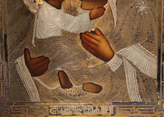 Старинная икона Божией Матери «Владимирская» в серебряном окладе 84 пробы и киоте, Москва, 1895 г.