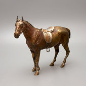 Скульптура «Лошадь» большого размера, венская бронза фабрики Ф. Бергмана, нач. 20 в.