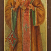 Старинная деревянная икона «Священномученик Власий, епископ Севастийский», Россия, 19 в.