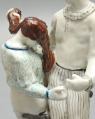 Скульптурная группа «Лирическая» (Влюбленные), автоская подпись, скульптор Слоним И. Л., майолика, СССР, 1935 г.