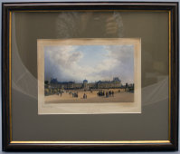 Гравюра «Париж, Дворец Тюильри», Франция, 19 век
