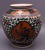 Китайская ваза с растительным орнаментом 1950-60 годы