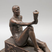 Советская бронзовая скульптура «Спортивный приз», скульптор Абалаков Е. М., 1930-е