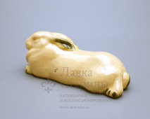 Керамическая фигурка «Кролик», советский период, Гжель