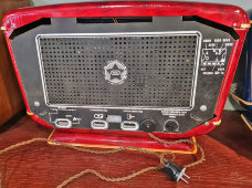 Уникальный подарок, красный советский ламповый радиоприемник «Звезда-54», 1954 год